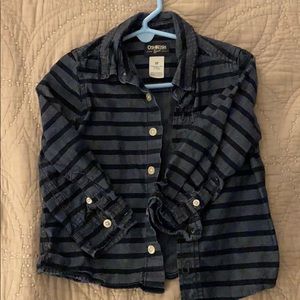Oshkosh boys striped chambray button up shirt